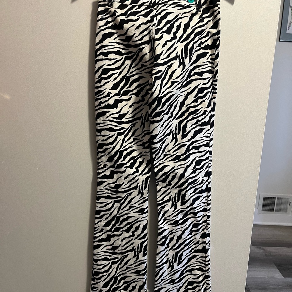 Zebra Print Flared Pants - image 2